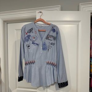 Blue Desigual Blouse. Size XL. Like new condition.